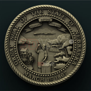 NEBRASKA STATE SEAL 3D STL 3DWave
